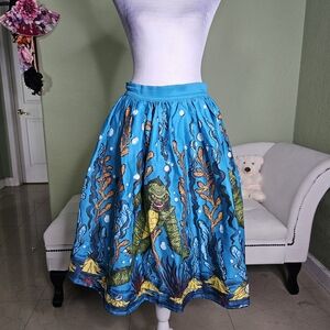 Creature From The Black Lagoon Print Circle Skirt Vixen By Micheline Pitt Sz M